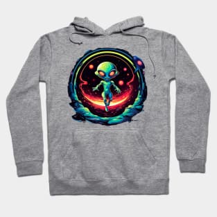 Extraterrestrial Encounter - Retro Alien Design Hoodie